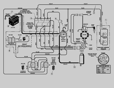 Electrical System Diagram and Parts List for 461004X92A 2004 Briggs and Stratton Lawn Tractor